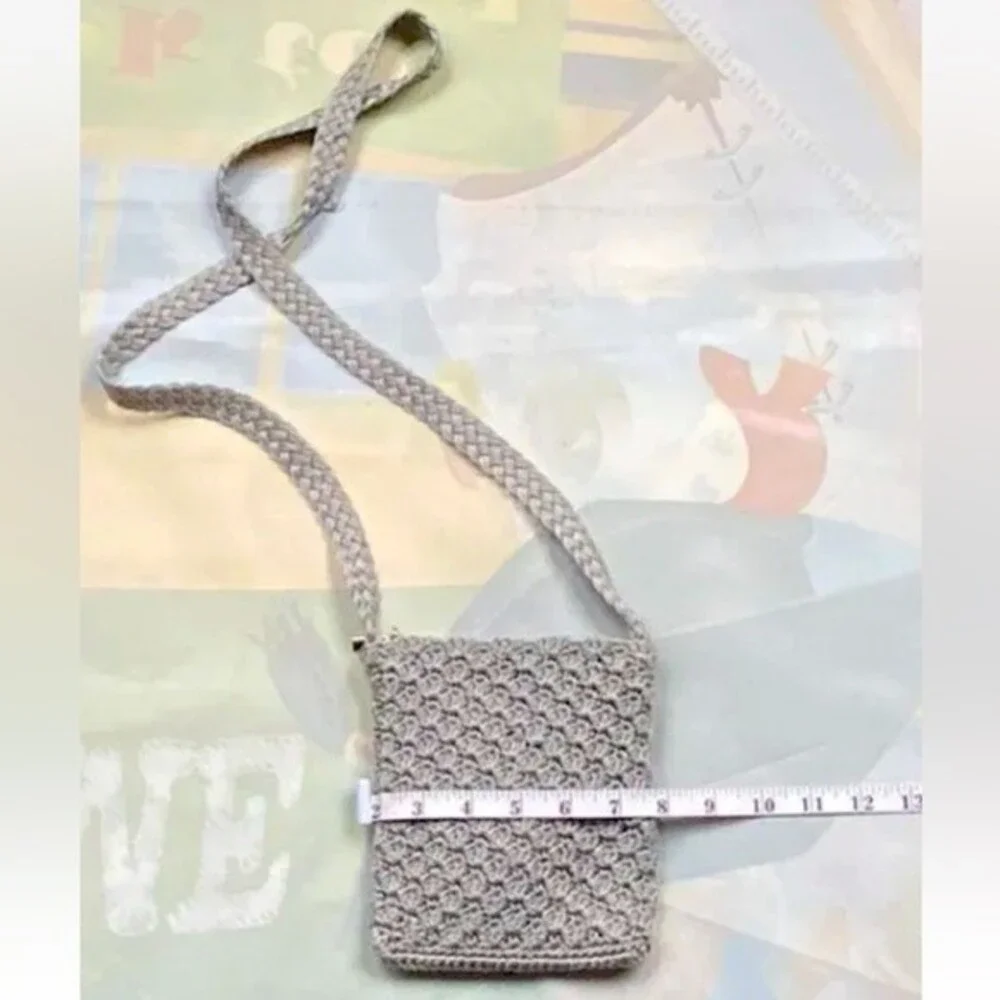 Simply Style women Crossbody Shoulder Purse Gray,Glitter Crochet Knit Hobo bag